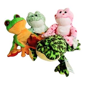 Webkinz Frogs Lot With Tags Bull Tree Love Spotted Frog Plush